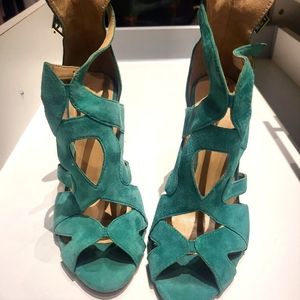 Zara green stilettos